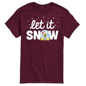 Men's - SpongeBob SquarePants - Let It Snow Christmas Short Sleeve Graphic T-Shirt - 1 of 4
