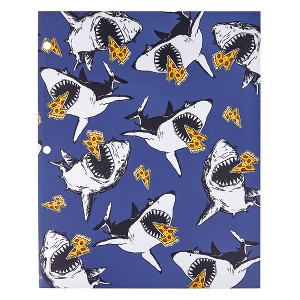 Lena + Liam 2 Pocket Paper Folder Pizza and Sharks - 1 of 3