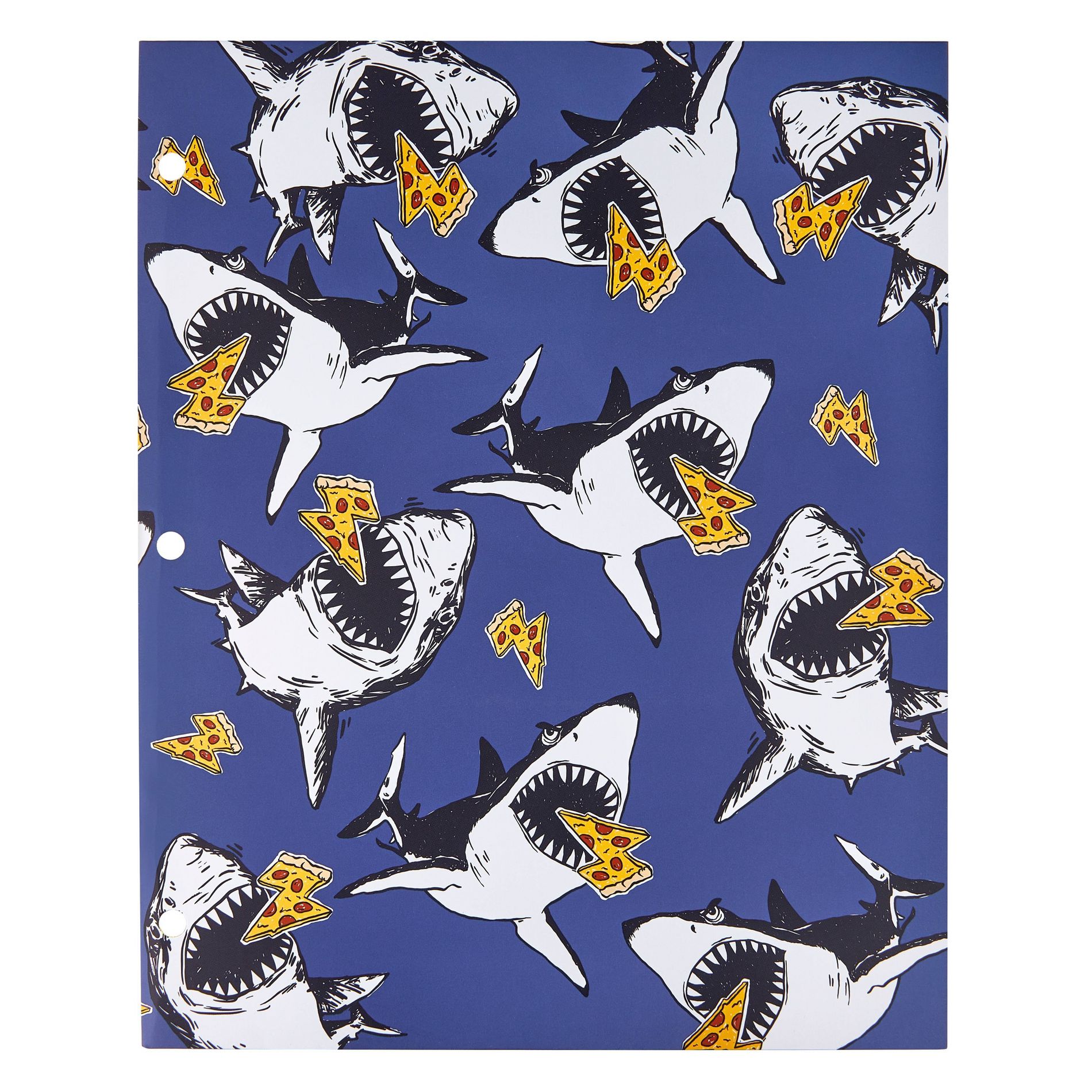 Lena + Liam 2 Pocket Paper Folder Pizza and Sharks, School Supplies