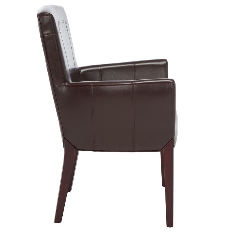 Ken Leather Arm Chair - Brown - Safavieh., 4 of 8