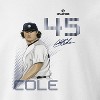 MLBPA Men's Cole Pw Licensed New York Yankees Baseball Gerrit Cole Long Sleeve Graphic Cotton Pullover Sweatshirt - White S - 2 of 4