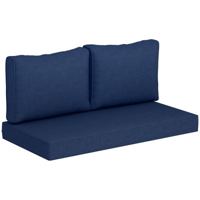 Outsunny 2 Seater Patio Furniture Cushions, 5 in Outdoor Loveseat Cushions with Removable Cover, Replacement Cushions for Outdoor Furniture