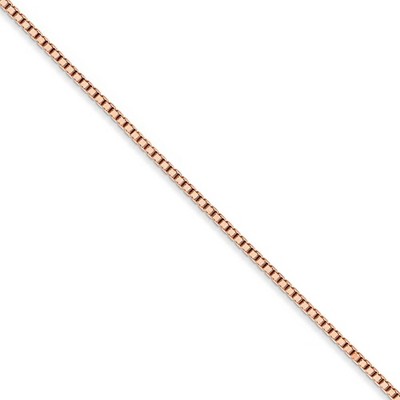 Black Bow Jewelry 1.3mm 14k Rose Gold Solid Box Chain Necklace