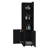TiramisuBest Bathroom Storage Cabinet with 2 Doors & 3 Open Shelves, Compact Linen Tower Organizer, White Faux Wood, 63" Tall - 2 of 4