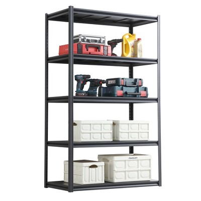 ALEXOUN Heavy Duty Metal Storage Shelves,Garage Shelves,Multi Functional Storage Rack,Shelves Unit with Adjustable,Black