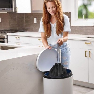 Plasticplace 32-33 Gallon Drawstring Trash Bags, Black (100 Count)
