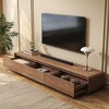 94.5" Modern Walnut TV Stand Media Console With Drawer Storage - 4 of 4