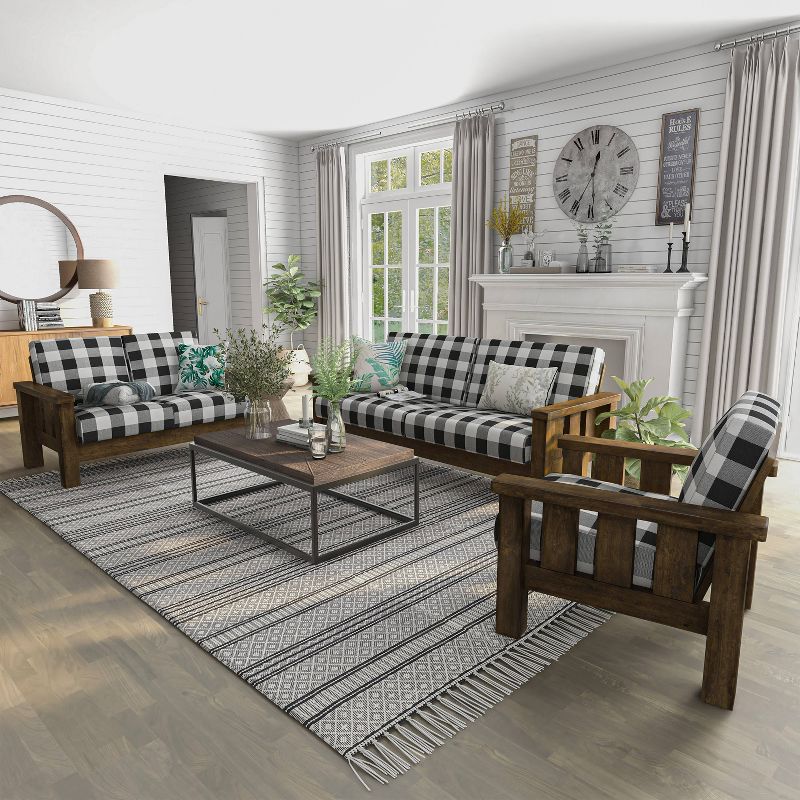 2pc Jovie Gingham Rustic Sofa and Loveseat Set - HOMES: Inside + Out, 3 of 15