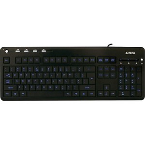 Ergoguys KD-126 Blue LED Backlit Multimedia Keyboard - Black - 1 of 4