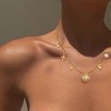 14K Gold Plated Layered Chain Set - Herringbone, Snake & Paperclip Chokers with CZ/Pearl/Cross Pendants, Dainty Gift for Women - 4 of 4