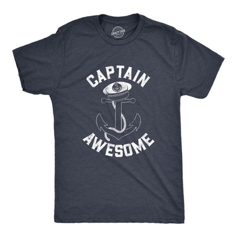 Мужские футболки Crazy Dog T-Shirts, Inc. Mens Captain Awesome T Shirt Funny Sarcastic Boating Tee - Crazy Dog Men's T Shirt with Fun Design Navy L