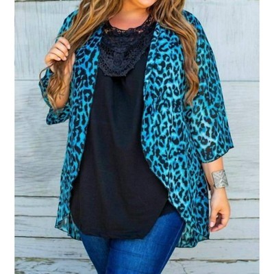 Women's Leopard Short Duster - Lucky & Blessed M