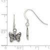 Black Bow Jewelry 10mm Antiqued Butterfly Dangle Earrings in Sterling Silver - 4 of 4