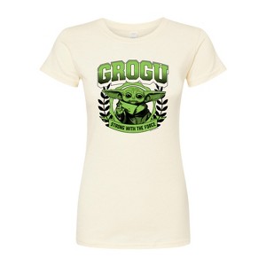 Women's - Star Wars - The Mandalorian Grogu Collegiate Fitted Graphic T-Shirt - 1 of 3