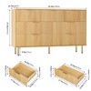 5/6/7 Drawer Fluted Dresser for Bedroom, Modern Chest with Gold Handles, Wood Storage Organizer for Living Room, Hallway, or Closet - 2 of 4