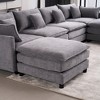 131.89" Chenille Upholstery Modular U-Shaped Sectional Sofa, 6-Piece Free Combination Couch - 3 of 4
