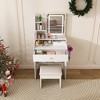 KWPZQEB Vanity Desk with LED Mirror Lights, Makeup Vanity Set with Stool, Open Shelves & Drawers, Vanity Table with Folding Table for Dressing Room - 4 of 4