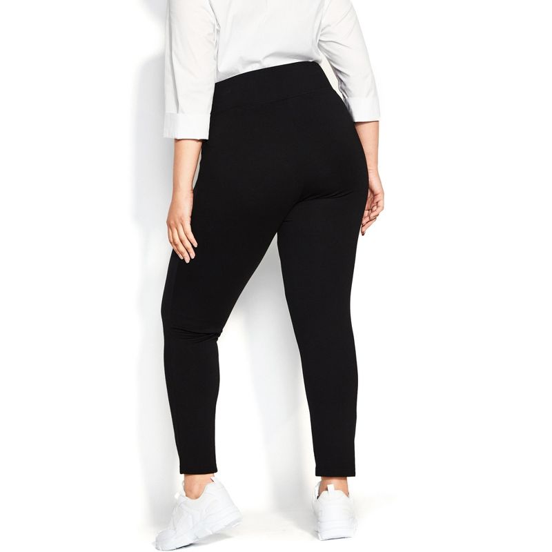Women's Plus Size Pull On Ponte Pant Black - tall | AVENUE, 2 of 4