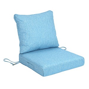 Aoodor Outdoor Deep Seat Cushion Set, Waterproof Patio Furniture Cushions with Adjustable Straps & Removable Cover - 1 of 4
