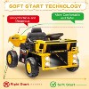 12V Kids Ride On Dump Truck, Electric Construction Car w/ Remote, Lift Bed, Shovel, Music & LED Lights - 2 of 4