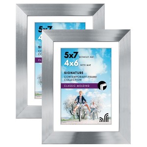 Americanflat Picture Frame with polished glass - Easel Stand & Horizontal and Vertical Formats - Available in a variety of Sizes and Colors - 1 of 4
