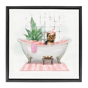 Stupell Industries Chic Yorkie Dog in Bubble Bath, 25" x 25" - 1 of 4