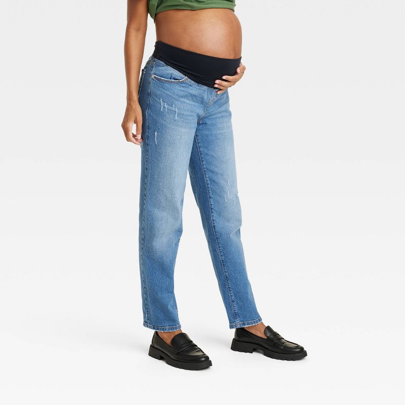 Over Belly 90's Straight Maternity Jeans - Isabel Maternity by Ingrid & Isabel™, 4 of 6