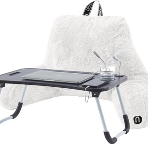Nestl Fur Reading Pillow, Faux Fur Bed Pillow with Arms, Reading & Bedrest Pillow for Sitting in Bed Adult & Kids - 1 of 4