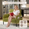APRILSOUL corduroy fabric, comfortable monochrome single person wide seat chair, suitable for living rooms and bedrooms - 4 of 4