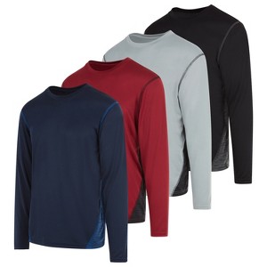 DARESAY Dri-Fit Long Sleeve T Shirts for Men-Moisture Wicking, Quick Dry Tees, Color Pack D, M, Pack of 4 - 1 of 4
