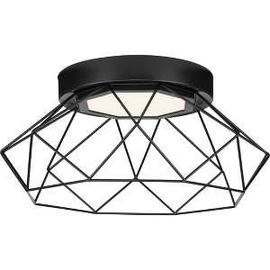 Progress Lighting Geodesic 1-Light LED Flush Mount, Matte Black, Steel, 18" x 8", Contemporary Style - 1 of 1