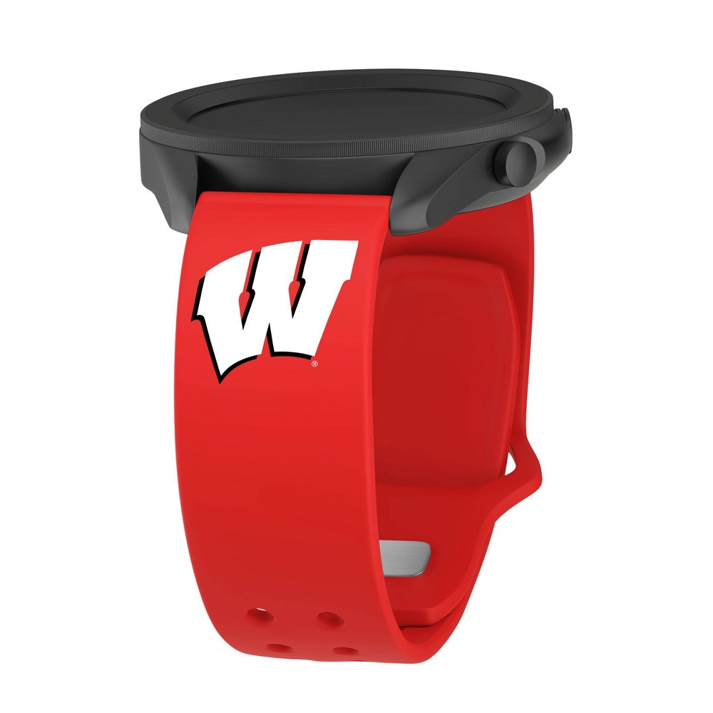 Photos - Watch Strap NCAA Wisconsin Badgers Samsung Watch Compatible Silicone Band - 22mm