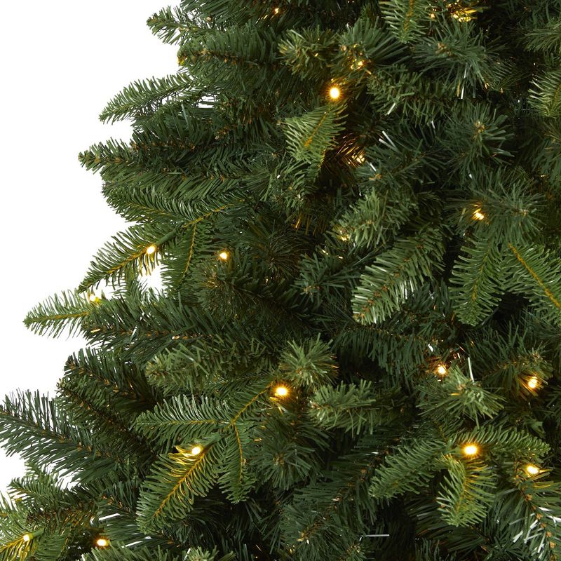 7ft Nearly Natural Pre-Lit LED Grand Teton Spruce Flat Back Artificial Christmas Tree Clear Lights, 4 of 12