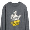 Men's - Star Wars - Valentine Princess Leia I Love You Long Sleeve Graphic T-Shirt - 2 of 4