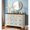 Farmhouse 7-Drawer Dresser Storage Cabinet, Rustic Sideboard Buffet TV Stand Organizer with Vintage Design for Bedroom, Living Room, Entryway - 2 of 4