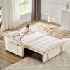 CAVINAS Versatile Foldable Sofa Bed in 3 Lengths, Modern Loveseat Sofa with Usb Port/Ashtray/Swivel Phone Stand, Velvet Pull-Out Bed - 2 of 4