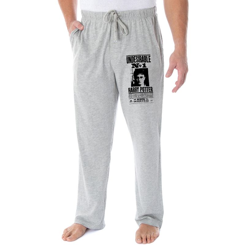 Harry Potter Adult Mens' Undesirable No 1 Wanted Poster Pajama Lounge Pants, 1 of 4