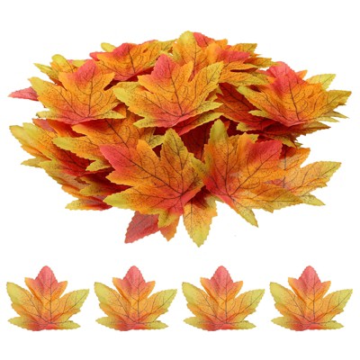 Unique Bargains Wedding Halloween Home Decoration Artificial Maple Leaves 300 Pcs