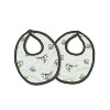 Bacati - Happy Monkeys Blue/Green Muslin 4 pc set of Bibs & Burp Cloths Set - 2 of 4