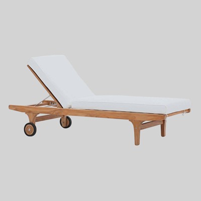 Saratoga Outdoor Chaise Patio Lounge White - Modway