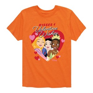 Girls' - Disney Princess - Kisses and Valentine Wishes Short Sleeve Graphic T-Shirt - 1 of 4