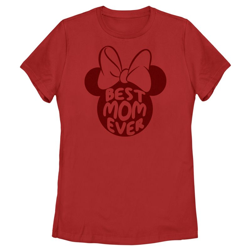 Women's Minnie Mouse Best Mom Ever Silhouette T-Shirt, 1 of 5
