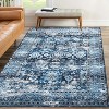 Washable Vintage Area Rug, Distressed Ultra-Thin Non-Slip Low Pile Stain Resistant Carpet for Living Room, Bedroom - 4 of 4