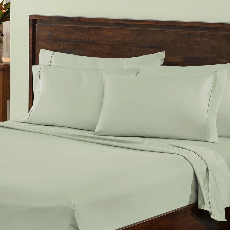 1000 Thread Count Luxury Solid Deep Pocket Cotton Blend Bed Sheet Set by Blue Nile Mills, 2 of 5