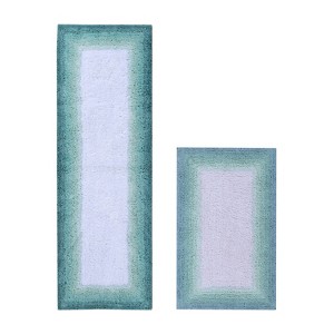 Torrent Collection 2 Piece 100% Soft Cotton Tufted Weave Bath Rug Set, Ombre Pattern, Super Soft & Absorbent, Machine Washable Bathroom Mats - 1 of 4