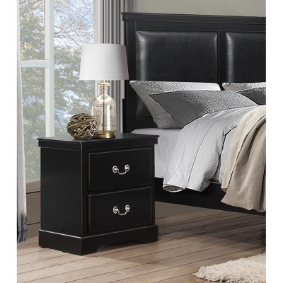NicBex Classic Traditional 2 Drawers Nightstand Wooden Bedside Table End Table for Bedroom, Living Room