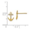 Black Bow Jewelry Children's 14k Yellow Gold & CZ 9mm Anchor Cross Post Earrings - image 3 of 4