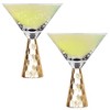 American Atelier Daphne Martini Glasses Set of 2, Hammered Metal Design 9-Ounce Capacity Elegant Cocktail Barware for Martini or Cosmopolitan - image 2 of 4