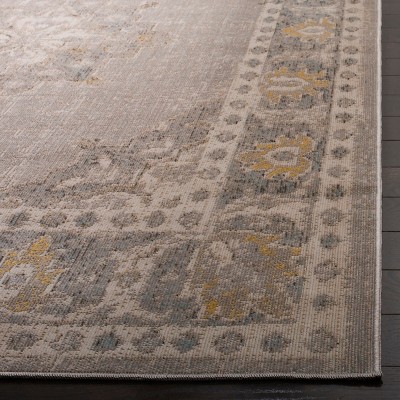 Medallion Gray Easy-Care Synthetic 27" Indoor-Outdoor Area Rug