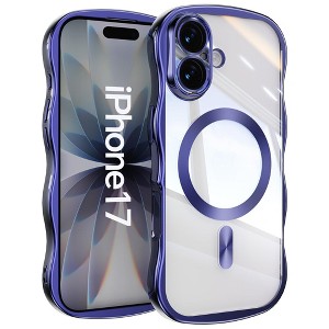 HTUTWOO for iPhone 17 Case, Wave Frame Magnetic Phone Case, Compatible with Magsafe, Soft Electroplated Protective Cover for iPhone 17 - 1 of 4